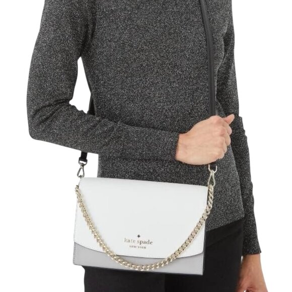 KATE SPADE New York Carson Convertible Bag Gray White Black Gold hardware NWOT - Picture 1 of 16